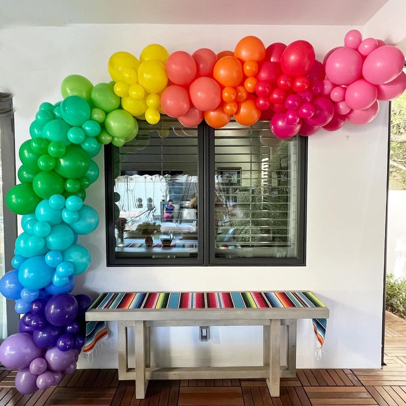 UAEYW Rainbow Balloon Arch Garland Kit 159pcs Assorted Colors with Watermelon School Bus Rainbow Sun Mylar Balloons for Watermelon Birthday Party Back to School Decorations - Image 4